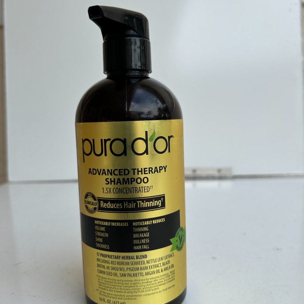 PURA D'OR Advanced Therapy Shampoo Reduces Hair Thinning 16oz